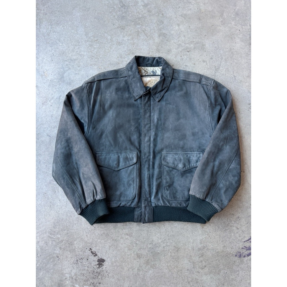 VTG 80s G-3 Global Soft Suede 100% Leather Bomber Flight Aviator A-2 Jacket S - Picture 6 of 11